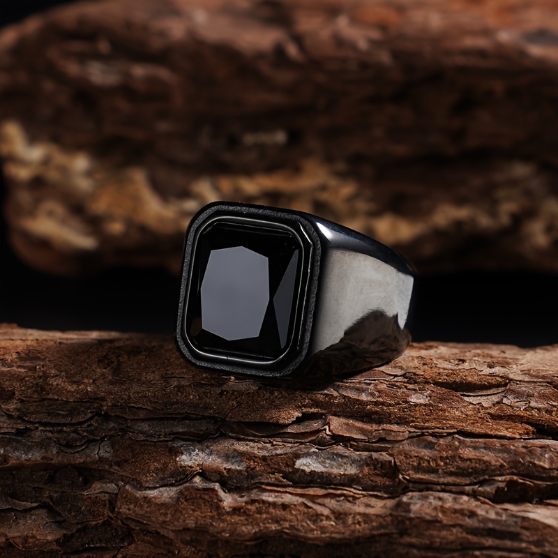 1pc Stainless Steel Couple's Ring Retro European American Style